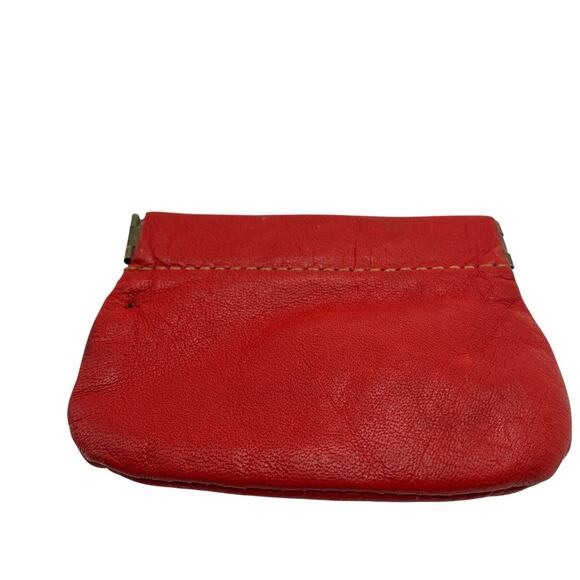 Vintage Handbags - Coin Purse Vintage Red Leather Retro Chic Pop Open Closure Small Classic Money